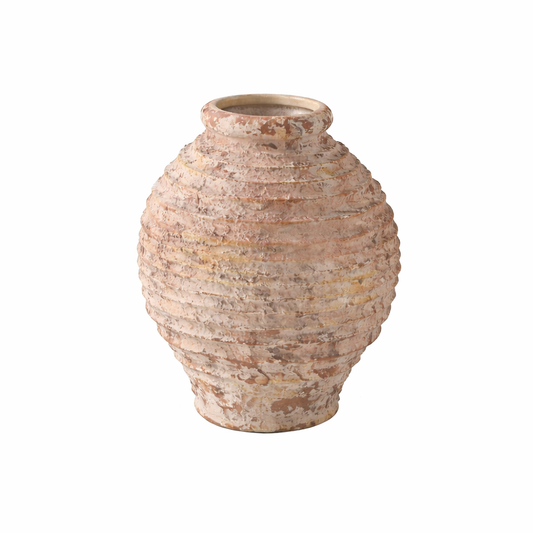 Vase céramique texturé effet vieilli – Style bohème naturel
