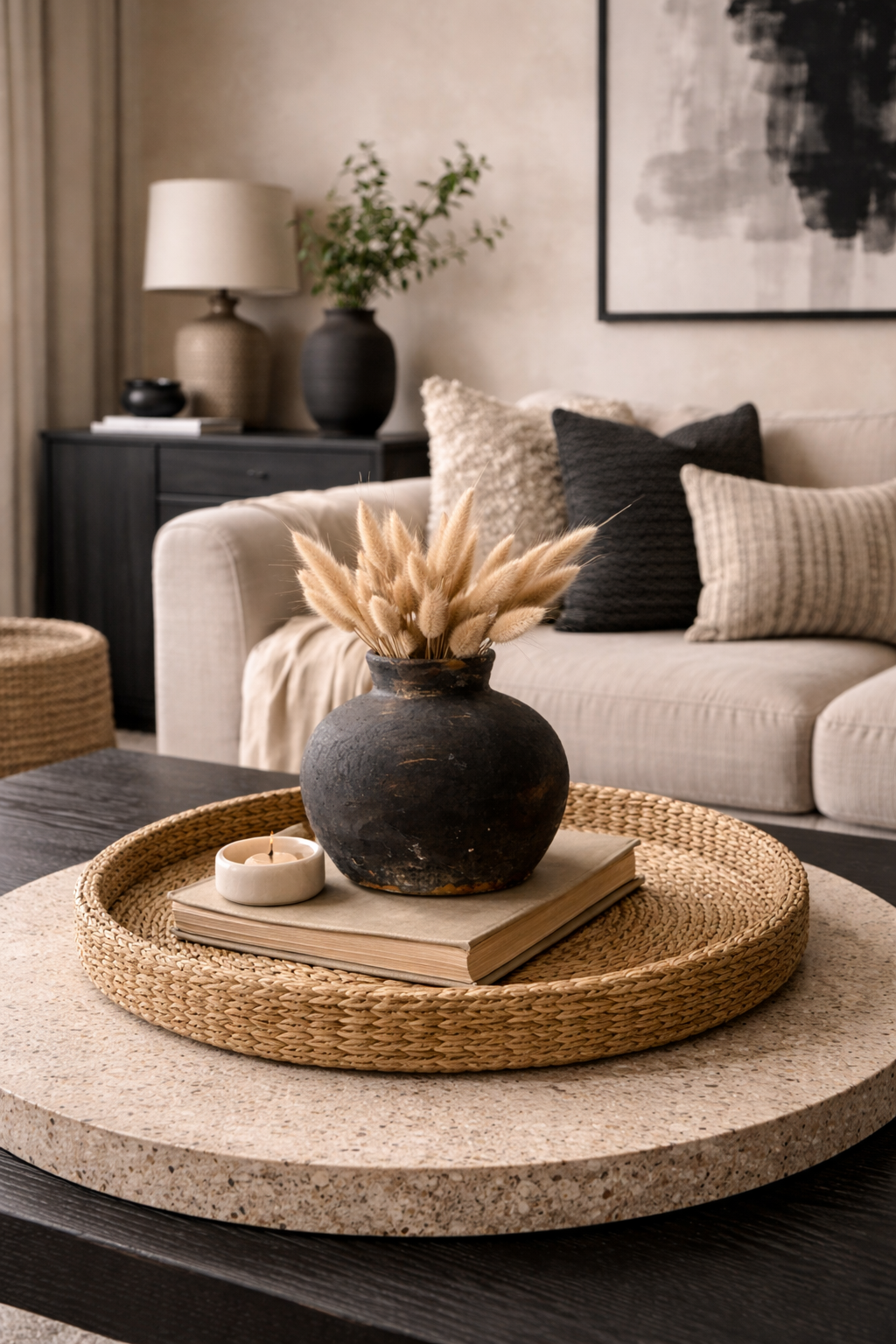 Vase décoratif en céramique noire – Vase de caractère