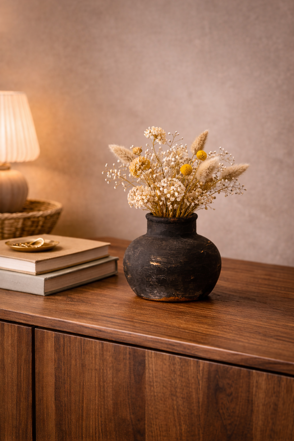 Vase décoratif en céramique noire – Vase de caractère