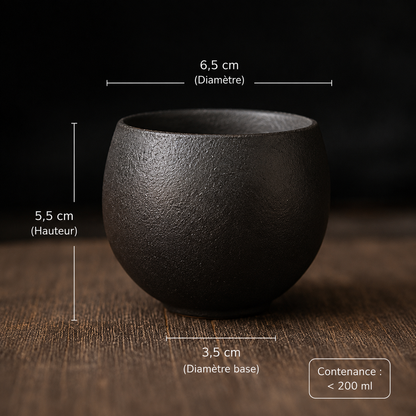 Tasse espresso grès artisanal wabi-sabi bohème japonais