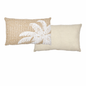 Coussin en jacinthe naturel motif feuille – Déco bohème chic