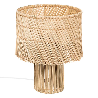 Lampe en fibres naturelles tressées – Style bohème chic