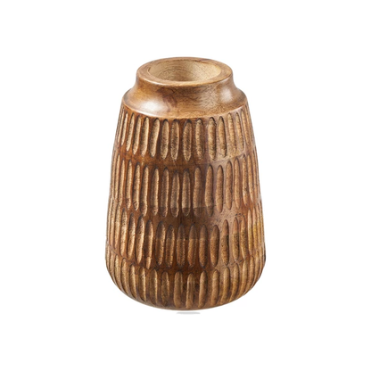 Vase en bois sculpté – Style bohème naturel